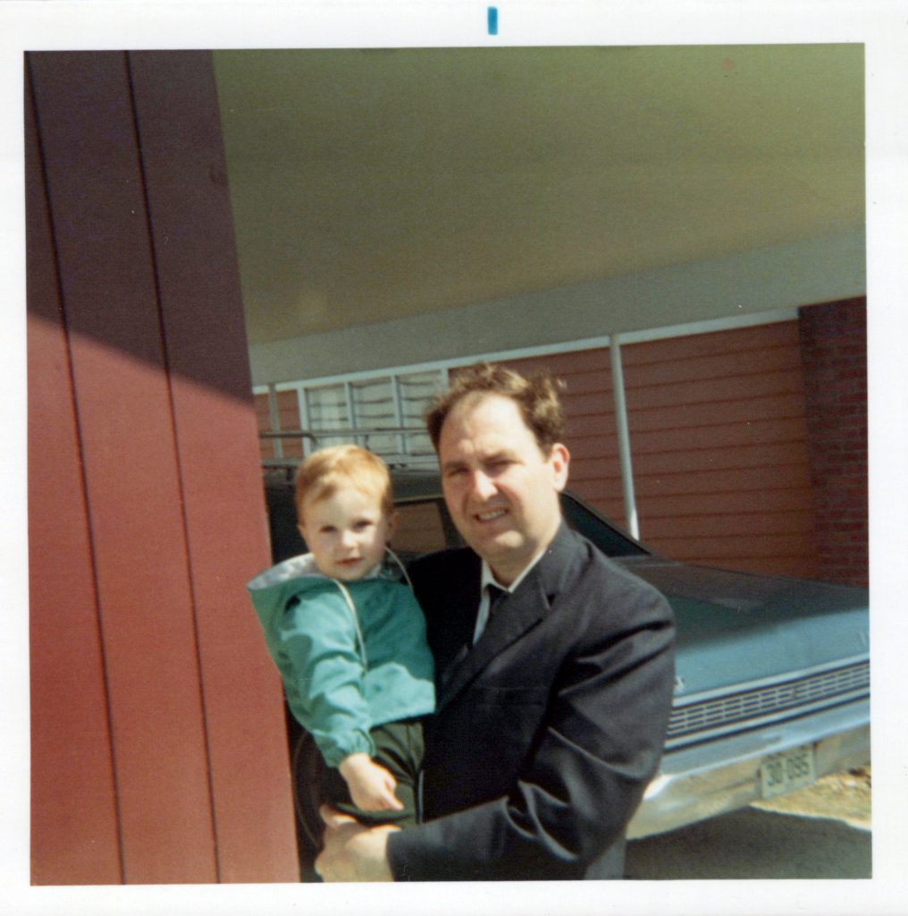 Ray Norman at front steps with Peter